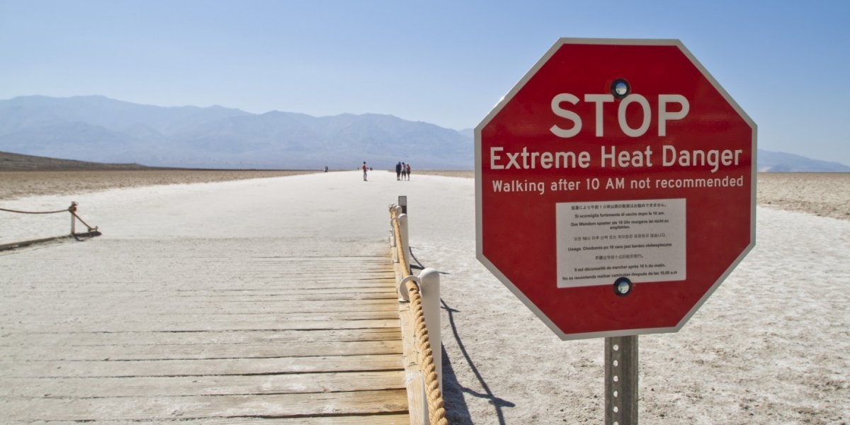 Stop sign before entering the desert